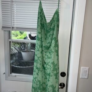 Princess Polly Green Floral Slip Maxi Dress